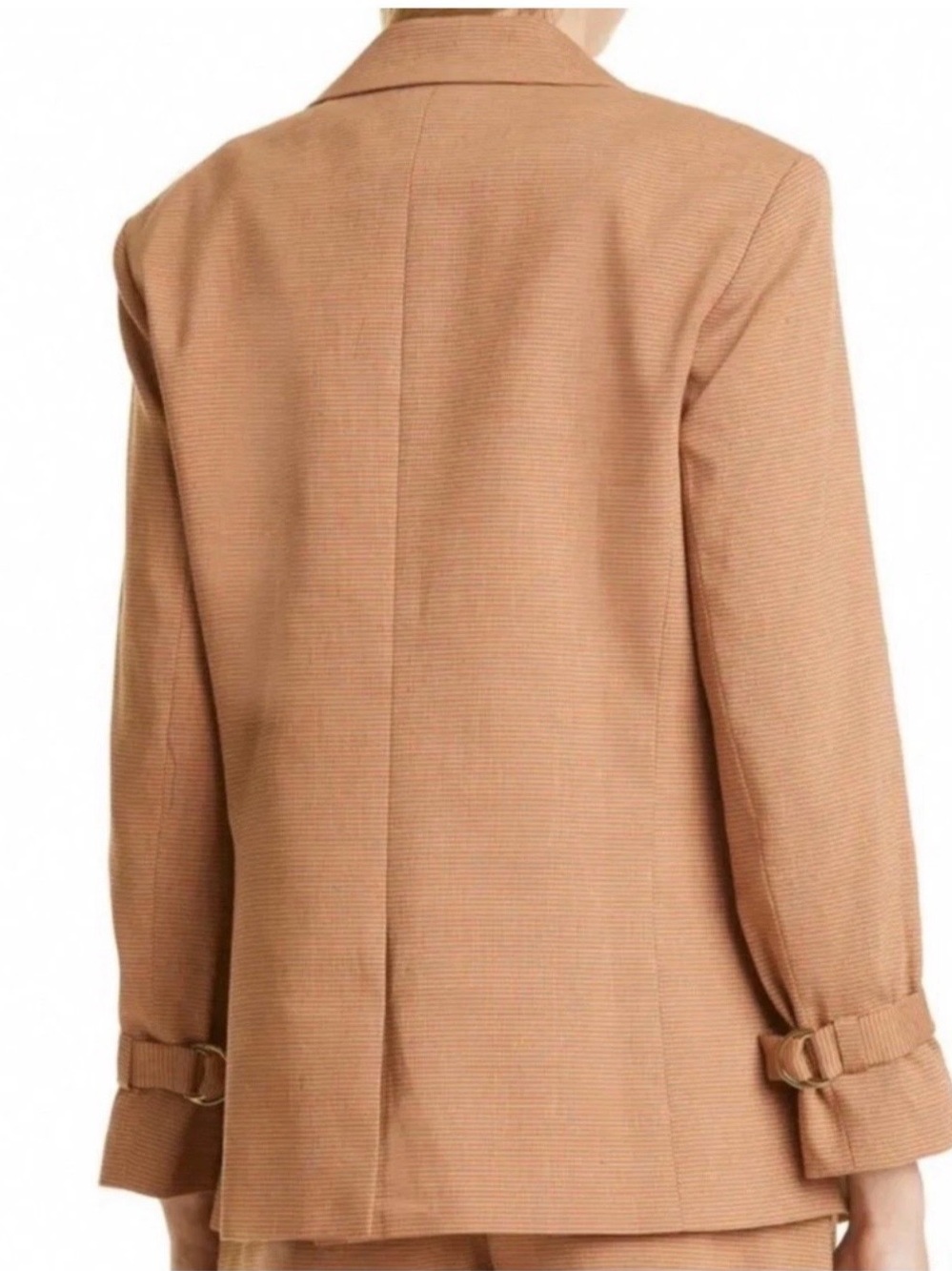 Veronica Beard Camel/Tan Single-Button Textured Blazer - Picture 8 of 15